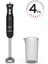 Siyah El Blender 0,5-1,5 L, Modern, Metal, Hafif, Dayanıklı, Kullanışlı, Pratik, Şık 1
