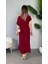 Kadın Kısa Kollu Tek Omuzdan Açık Beli Lastikli Sandy Maxi Elbise 4