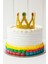 Altın Işıltılı Pasta Tacı Pasta Üstü Taç Plastik Malzeme 8x8 cm (5313) 2