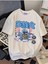 Unisex Erkek/kadın Stitch Ramen Renkli Baskılı Oversize Pamuklu T-Shirt 1