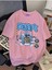 Unisex Erkek/kadın Stitch Ramen Renkli Baskılı Oversize Pamuklu T-Shirt 1