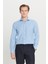 Pamuklu Oxford Tailored Slim Fit Dar Kesim Küçük Italyan Yaka Armürlü Gömlek 1