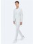 Ekru Çizgili Slim Fit Pamuk Karışımlı Takım Elbise 7