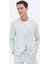 Ekru Çizgili Slim Fit Pamuk Karışımlı Takım Elbise 8