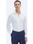 Beyaz Düz Regular Fit Casual Pamuk Karışımlı Gömlek 6