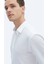 Beyaz Düz Regular Fit Casual Pamuk Karışımlı Gömlek 9