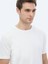 Beyaz Bisiklet Yaka Pamuk Karışımlı T-Shirt 8