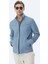 Mavi Regular Fit Gizli Kapüşon Casual Dokuma Mont 10