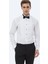Beyaz Düz Slim Fit Duble Manşet Ata Yaka Smokin Gömlek 8