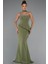 Taşlı Straplez Yaka Peplum Kesim Uzun Abiye ABU5329 1