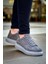 ZRN-X500 Bağcıklı Casual Günlük Erkek Sneaker Gri Süet 1