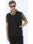 Siyah Regular Fit Gizli Kapüşon Casual Dokuma Çift Taraflı Spor Yelek 6