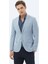 Açık Mavi Düz Slim Fit Ceket 8