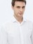Beyaz Düz Regular Fit Dokuma Klasik Pamuk Karışımlı Gömlek 6