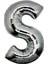 Gümüş Rengi Folyo Harf Balon 1 Metre 1