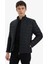 Su Geçirmez Slim Fit Dar Kesim Dik Yaka Fermuarlı Iç Cepli Sunş Deri Ceket Mont X4014AZ25WN 3
