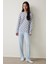 Açık Mavi Tea Time Termal Etkisi Pijama Altı 3