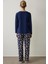 Indigo Sleepy Cat Bisiklet Yaka Uzun Kollu Pijama Takımı 4