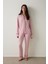 Pembe Puantiyeli Oversize Gömlek Yaka Pijama Takımı 1