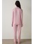 Pembe Puantiyeli Oversize Gömlek Yaka Pijama Takımı 4