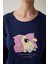 İndigo Sleepy Cat Bisiklet Yaka Pamuklu Uzun Kollu Pijama Takımı 3