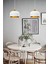 Ikili Geniş Çember Beyaz Sarkıt Lamba Yemek Masası Oturma Odası Mutfak Salon Otel Showroom 1