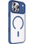 iPhone 17 Pro Kılıf Wireless Şarj Özellikli Zore Krom M-Safe Silikon Kapak - Lacivert 5