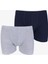 Erkek 2'li Pamuklu Likralı Lastikli Boxer 5