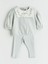 Lcw Baby Gri Bisiklet Yaka Kız Bebek Sweatshirt ve Tayt 2'li 3