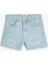 Yüksek Bel Regular Fit Açık Indigo Kız Çocuk Şort 4SKG40023AD 3