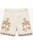 Palmiye Nakışlı Beli Lastikli Pamuklu Şort 4