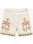 Palmiye Nakışlı Beli Lastikli Pamuklu Şort 4