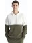 Xsıde Gri Uzun Kollu Renk Bloklu Erkek Kalın Hoodie 1