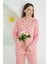 Pembe Papatya Çiçekli Önden Düğmeli Pijama Takımı 1
