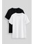 Standart Fit Basic O Yaka 2li Paket Siyah-Beyaz Erkek T-Shirt - 87911 1