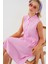 Kadın BDART Gömlek Yakalı Kolsuz Düğmeli Midi Elbise Pink 2