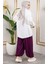 Beli Lastikli Şalvar Pantolon 0001-04 Mürdüm 4