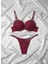 Trend Yıldız Taşlı Push-Up Sütyen & String Takım - Beyaz, Kırmızı, Siyah, Yeşil, Bordo 3