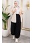 Beli Lastikli Şalvar Pantolon 0001-01 Siyah 1
