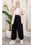 Beli Lastikli Şalvar Pantolon 0001-01 Siyah 3