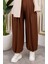 Beli Lastikli Şalvar Pantolon 0001-02 Kahverengi 2