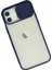 Bfs iPhone 12 Kılıf Palm Buzlu Kamera Sürgülü Silikon - Lacivert 3