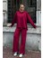 Kadın Yumuşak Dokunuşlu Modal Kumaşlı Geniş Paçalı Ikili Takım - Bordo 5