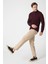 Erkek Dik Yaka Fermuarlı Sweatshirt - Bordo 1