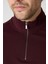 Erkek Dik Yaka Fermuarlı Sweatshirt - Bordo 3