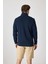 Erkek Dik Yaka Fermuarlı Sweatshirt - Lacivert 4