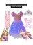 Işıklı Rapunzel Kostüm Elbise Pembe Rapunzel Bubble Saç Taç Eldiven Mor Babet Set Doğum Günü Parti 1