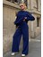Kadın Yumuşak Dokunuşlu Modal Kumaşlı Geniş Paçalı Ikili Takım - Lacivert 1