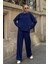Kadın Yumuşak Dokunuşlu Modal Kumaşlı Geniş Paçalı Ikili Takım - Lacivert 3