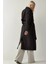 Kadın BDART Kruvaze Yaka Uzun Trençkot Siyah 10